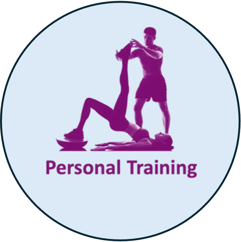 Personal training icon link in purple circle – luxury mobile fitness and body transformation in Beaconsfield
