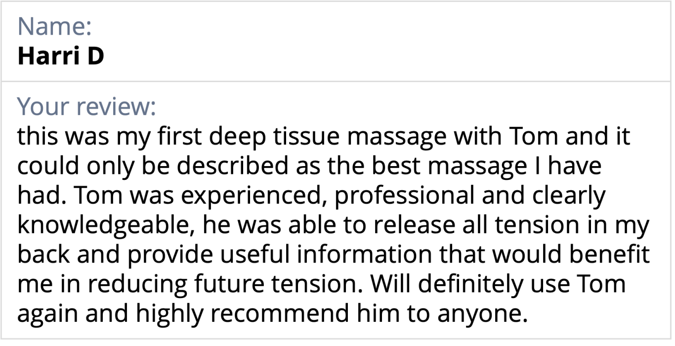 Massage Testimonial